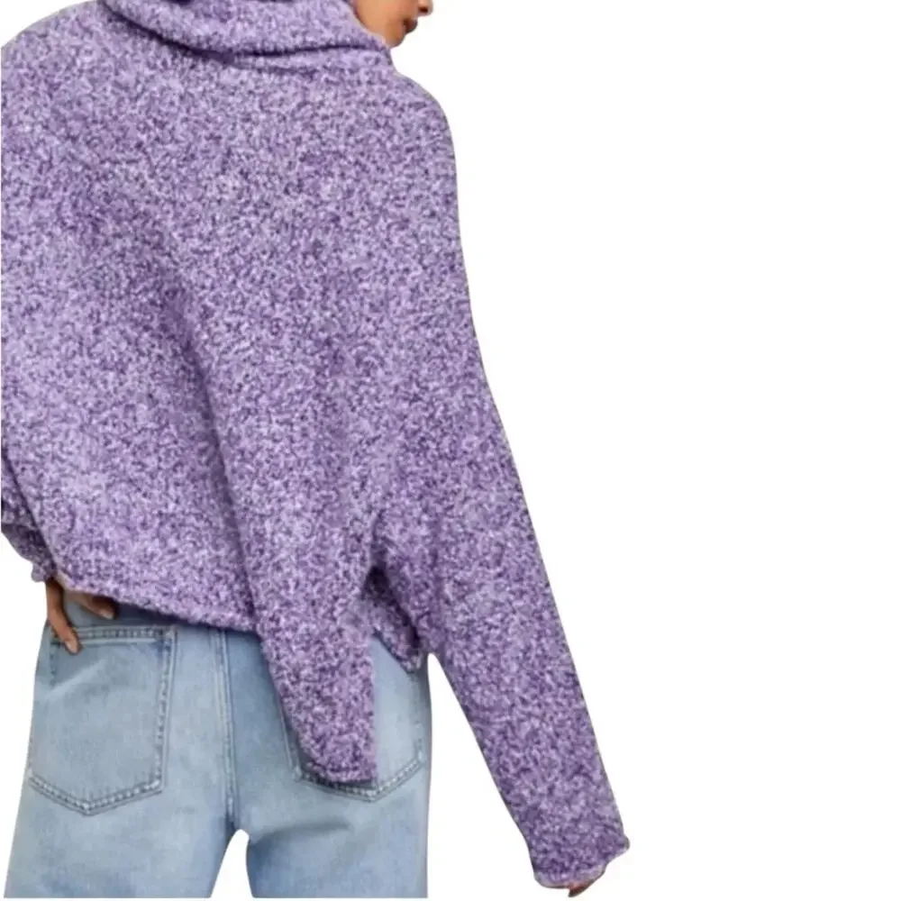Free People XL Purple Cowl Neck Sweater